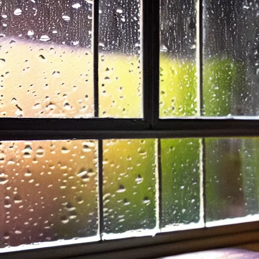 Image similar to rainy bedroom window at night