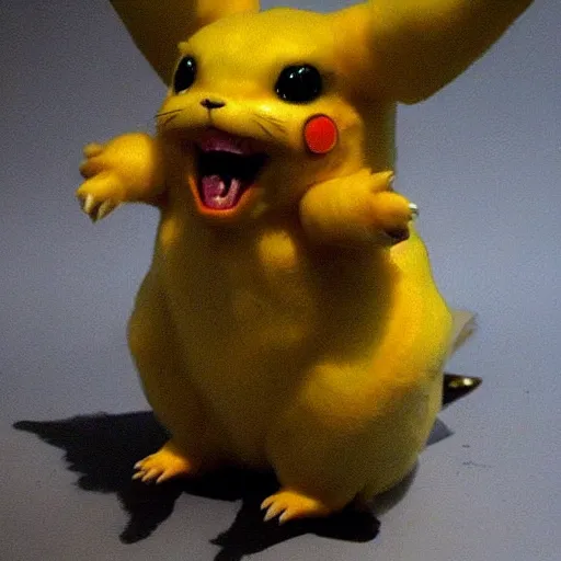 Image similar to disgusting realistic pikachu, baroch flemish, horror, monstrosity, realistic,