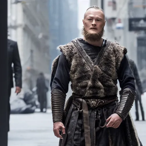 Image similar to ragnar lothbrok in wallstreet,