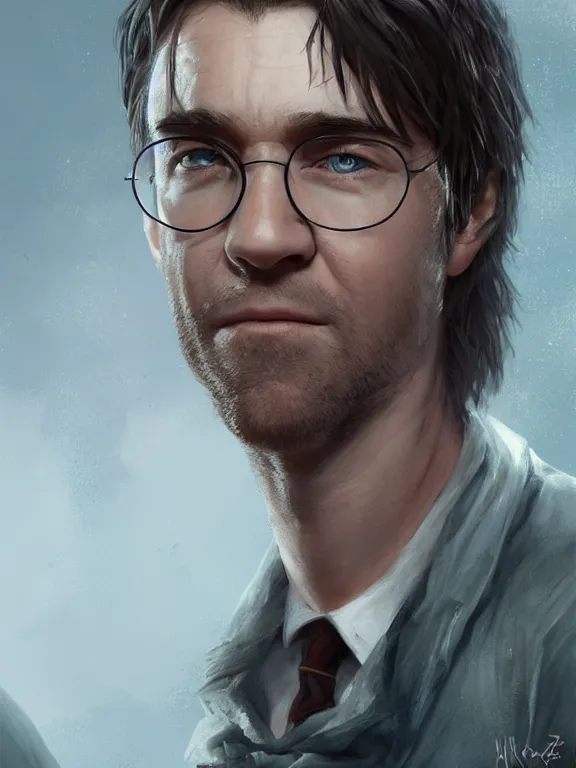 Image similar to antony starr as harry potter, au naturel, hyper detailed, digital art, trending in artstation, cinematic lighting, studio quality, smooth render, unreal engine 5 rendered, octane rendered, art style by klimt and nixeu and ian sprigger and wlop and krenz cushart