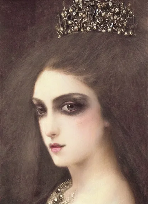 Image similar to gothic princess closeup face portrait. by william - adolphe bouguerea highly detailded