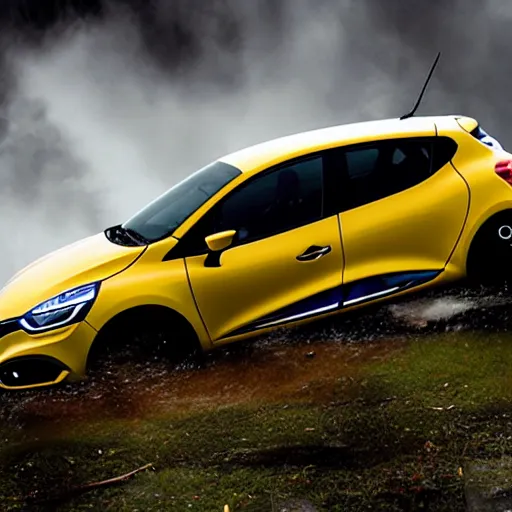 Renault Clio falling from the sky, Stable Diffusion