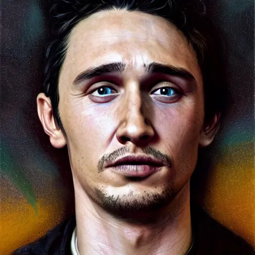 Image similar to hyperrealistic mixed media high resolution painting of James Franco as Harry Potter, stunning 3d render inspired art by István Sándorfi and Greg Rutkowski and Unreal Engine, perfect facial symmetry, dim volumetric lighting, 8k octane beautifully detailed render, full body shot, post-processing, extremely hyper-detailed, intricate, epic composition, highly detailed attributes, highly detailed atmosphere, cinematic lighting, masterpiece, trending on artstation, very very detailed, masterpiece, stunning, flawless structure, lifelike texture, perfection,