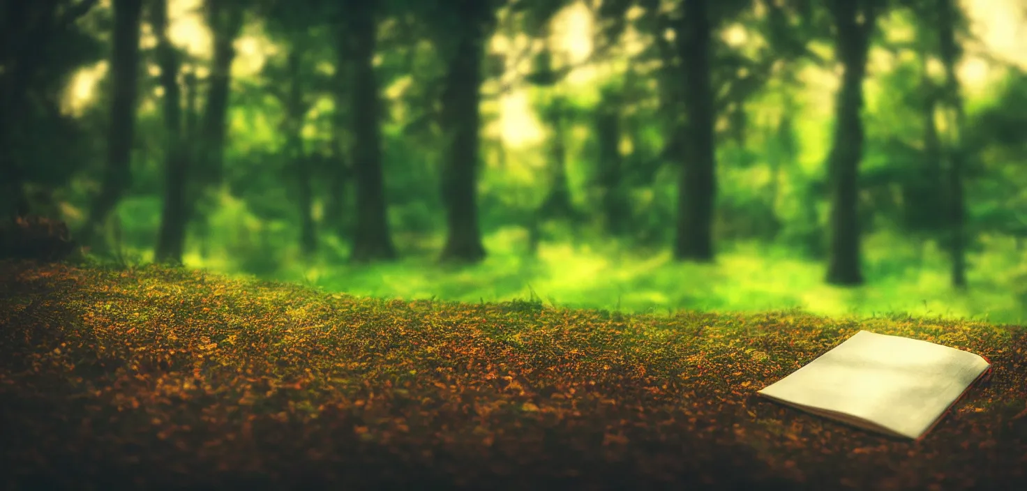 Image similar to landscape, storybook illustration, visual novel, bokeh, cinematic, rtx, woodland, cinematic