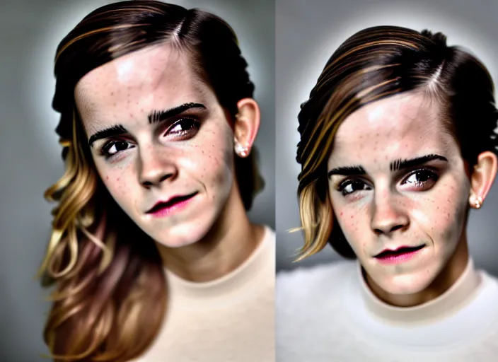 Image similar to photo still of emma watson being emma watson doing emma watson things, you bunch of weirdos, 8 k, 8 5 mm f 1. 8, studio lighting, rim light, right side key light