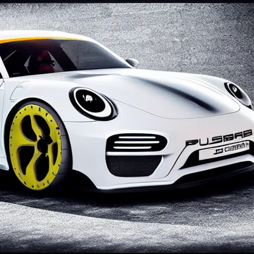 Image similar to concept for a german muscle car inspired by a Porsche 911 Turbo S