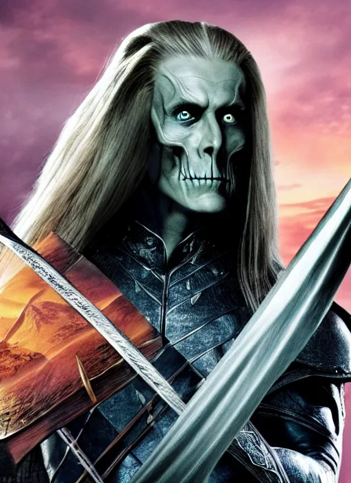 Image similar to movie still of skeletor as legolas in lord of the rings, 8 k, hd