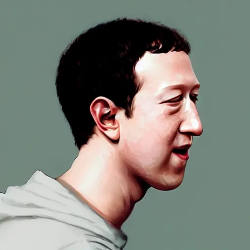 Prompt: hyper realistic, portrait of asian mark zuckerberg, painted by greg rutkowski,