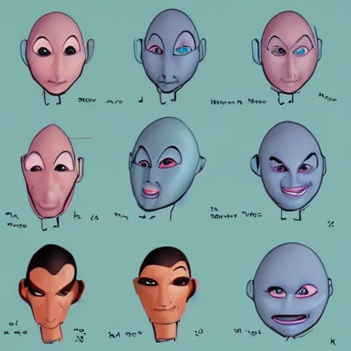 Image similar to character face design of a humanoid alien in the 2000s Disney style
