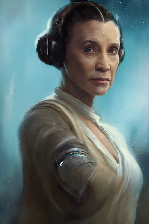 Prompt: candid portrait of will smith as princess leia by greg rutkowski