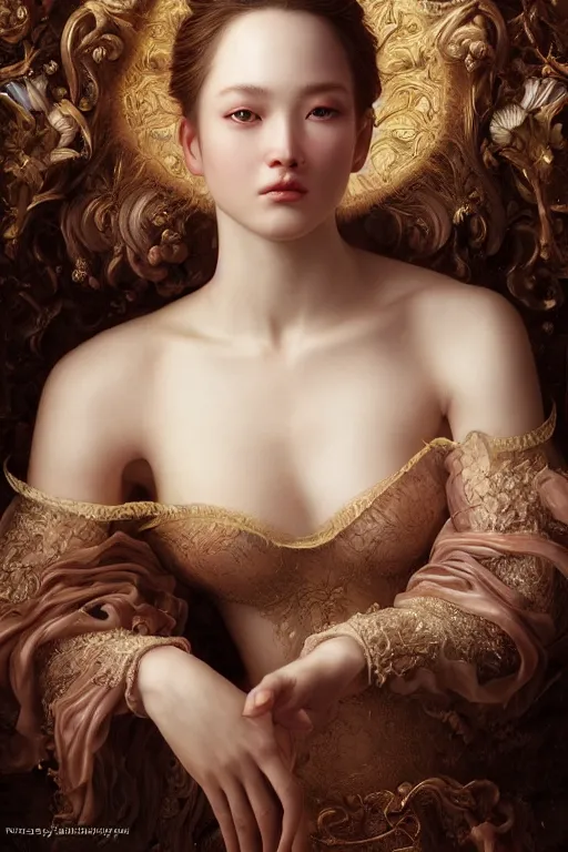 Prompt: a masterpiece ultrarealistic ultradetailed portrait of a very beautiful nympheeeeeeeeeeeeeeeee, baroque renaissance. medium shot, intricate, elegant, by stanley artgerm lau, wlop, rossdraws, james jean, andrei riabovitchev, marc simonetti, light by julie bell, porcelain skin. global illumination. vfx