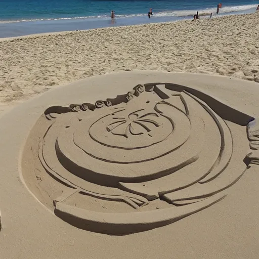 Image similar to a sand sculpture of a beach