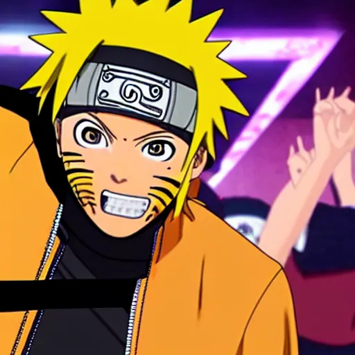 Image similar to naruto singing karaoke, while drunk, in a nightclub, highly detailed, 4k, Cinematic lighting, anime