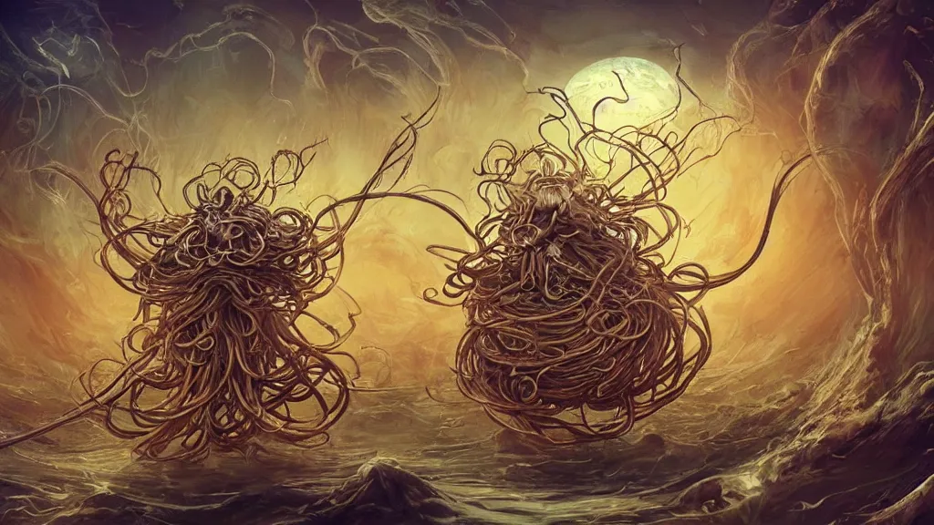 Image similar to flying spaghetti monster, fantasy artwork, award winning, very very very very very very very beautiful, artstation