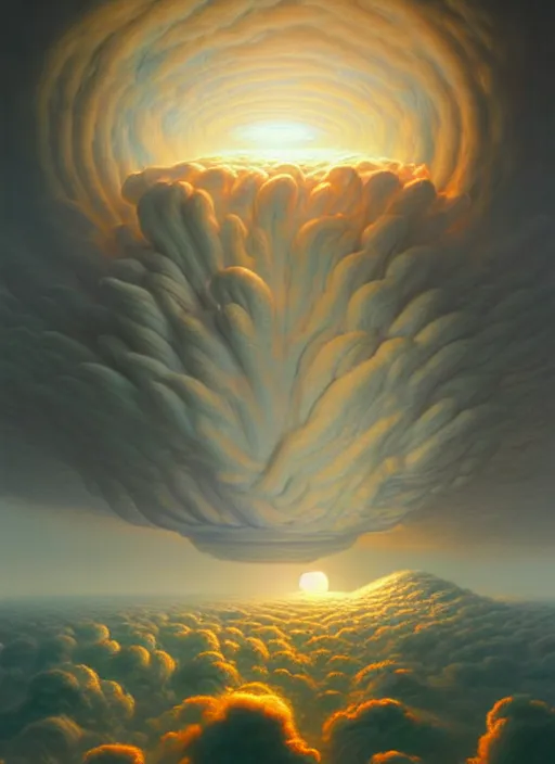 Image similar to a hyper - detailed 3 d render of venusian cloud farming, surrealism!!!!! surreal concept art, lifelike, photorealistic, digital painting, aesthetic, smooth, sharp focus, artstation hd, by greg rutkowski, bruce pennington, valentina remenar and asher duran,