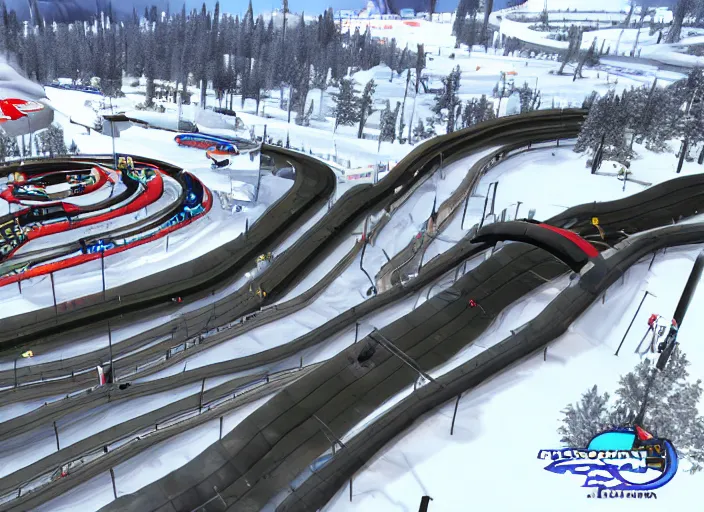 Prompt: Trackmania ice racing track