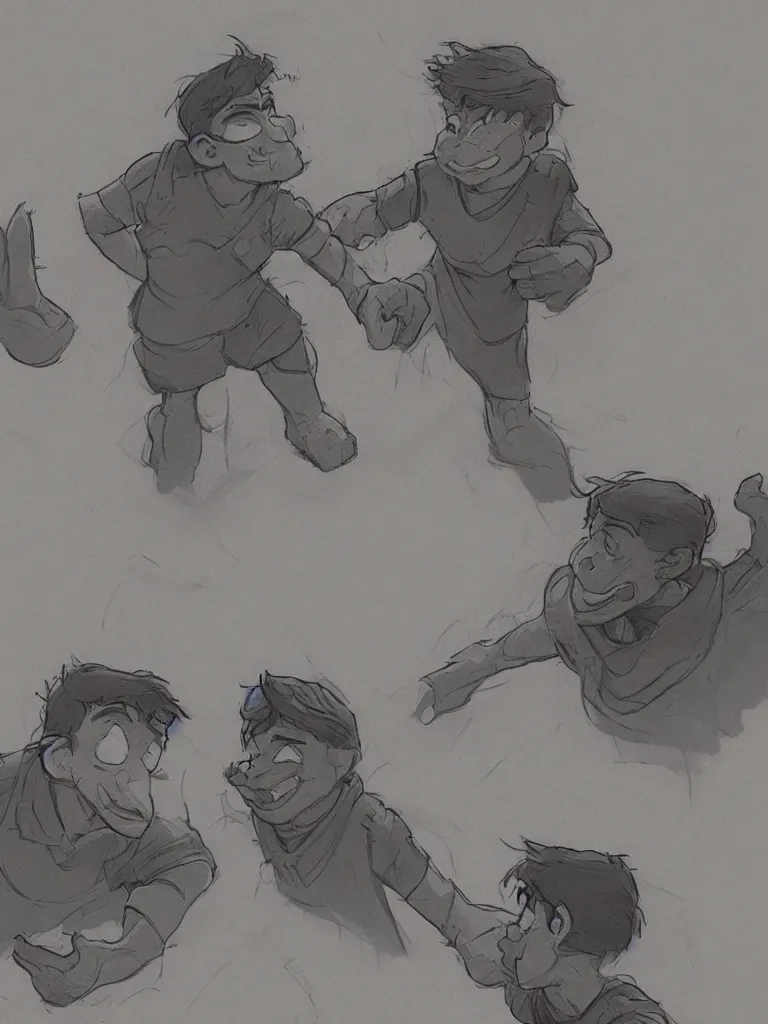 Image similar to brothers by disney concept artists, blunt borders, rule of thirds