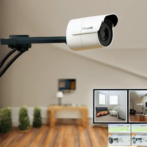 Image similar to a security camera review of a room photo - realistic