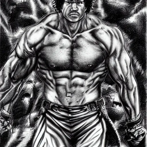 Image similar to mark Wahlberg by kentaro miura, hyper-detailed