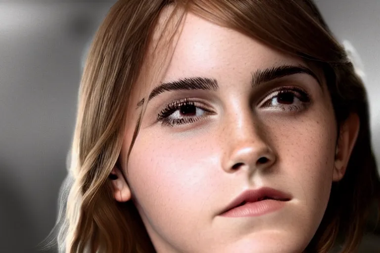 Image similar to emma watson's face in a lightbulb, cinematic