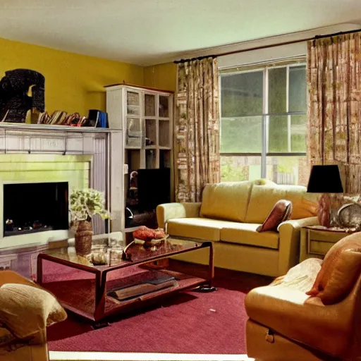 Prompt: the typical american living room from 2 3 8 5