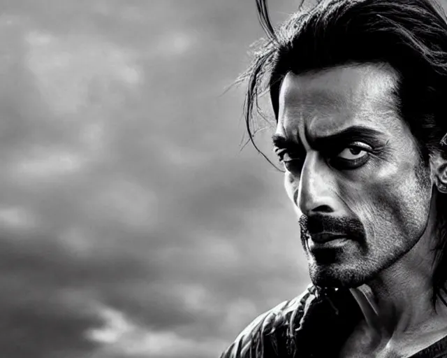 Image similar to a photo of arjun rampal as a super hero, hyper realistic face, beautiful eyes, cinematic, long shot, hyper detailed, 8 5 mm photograph, 8 k resolution, film still, sharp lens, wide lens