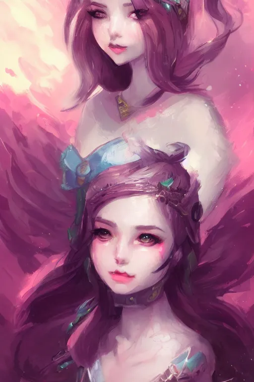 Image similar to a portrait of a cute fantasy girl by Ross Tran