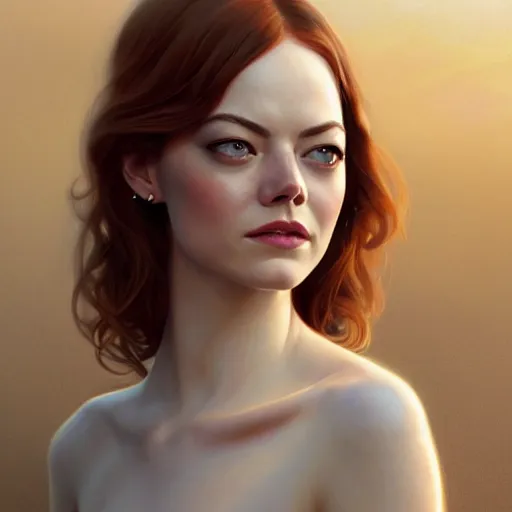 Prompt: beautiful natural Emma Stone, intricate, elegant, highly detailed, digital painting, artstation, concept art, smooth, sharp focus, illustration, art by artgerm and greg rutkowski and alphonse mucha and loish and WLOP