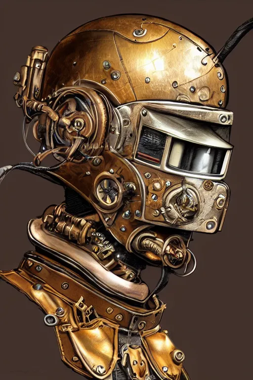 Image similar to steampunk helmet fantasy art mask robot ninja stylized digital illustration sharp focus, elegant intricate digital painting artstation concept art global illumination ray tracing advanced technology chaykin howard and campionpascale and cooke darwyn and davis jack