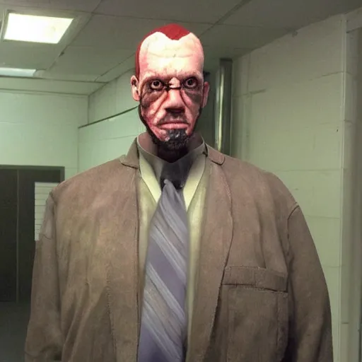 Prompt: gman from half life video game in real life