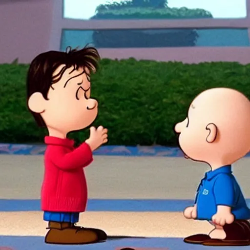 Prompt: charlie sheen in the peanuts movie ( 2 0 1 5 ), animated, movie,