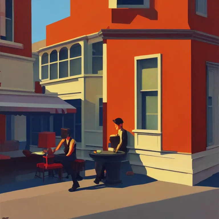 Image similar to another world game, , painted by Edward Hopper, painted by James Gilleard, airbrush