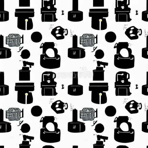 Image similar to seamless pattern showing microscopes. black and white, drawing, white background, seamless, ornament.