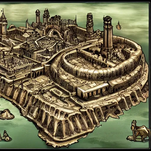 Prompt: sprawling fantasy city of Ancient Rome in gothic style; trending on arstation