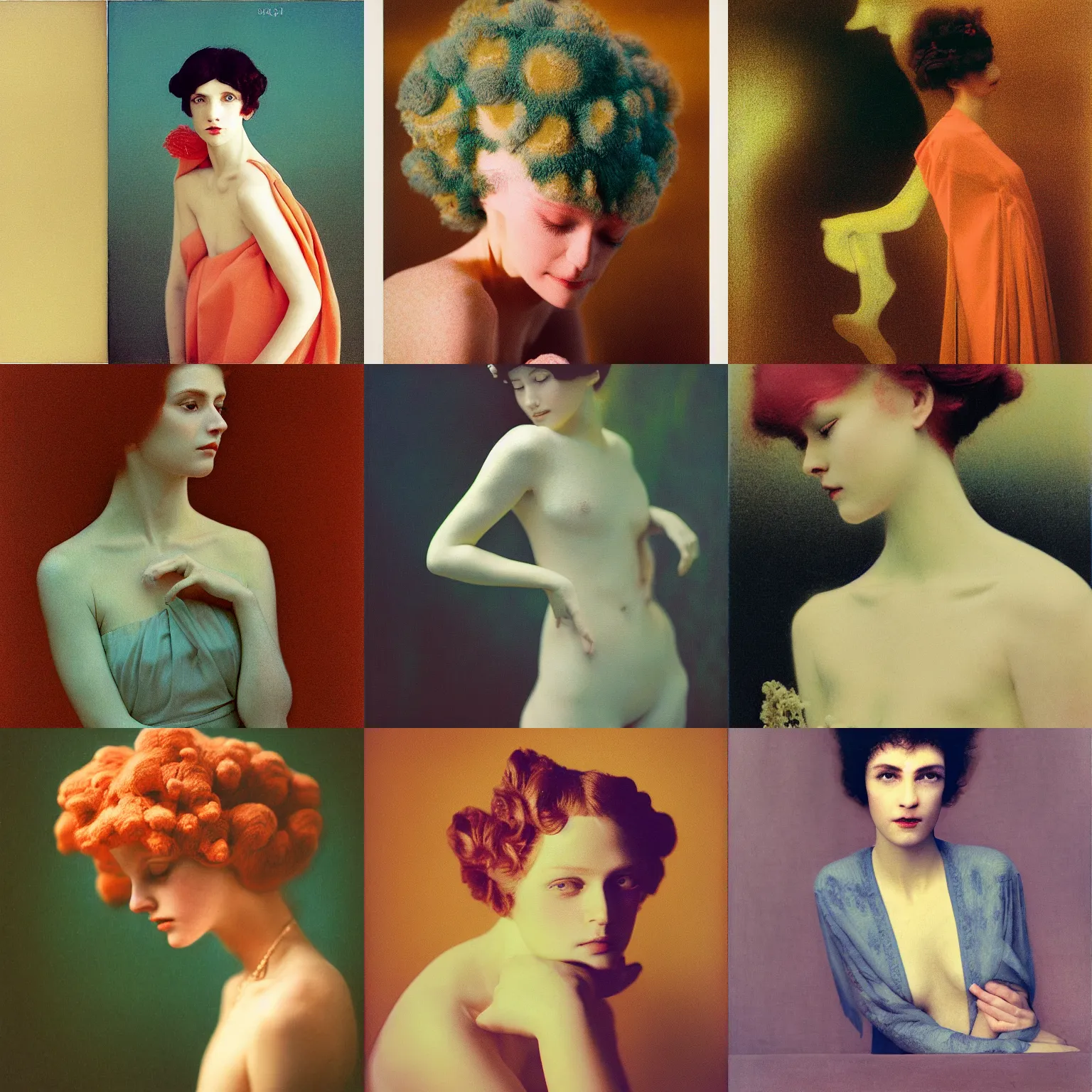 Prompt: kodak portra, 8 k, soft light, clean lines, fine art portrait photography, coral polyp crown, highly detailed pattern, fashion photography, maxfield parrish, camille vivier, moebius, james jean, yoji shinkawa, odilon redon, gaston bussiere, eugene grasset, janis rozentals