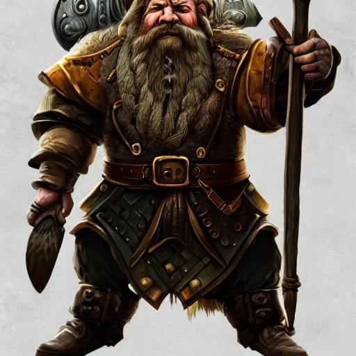 Image similar to a detailed portrait painting of the dwarf bardin goreksson, from vermintide 2 video game, holding a shield and hammer, steampunk engineer, artstation, 8 k, fantasy