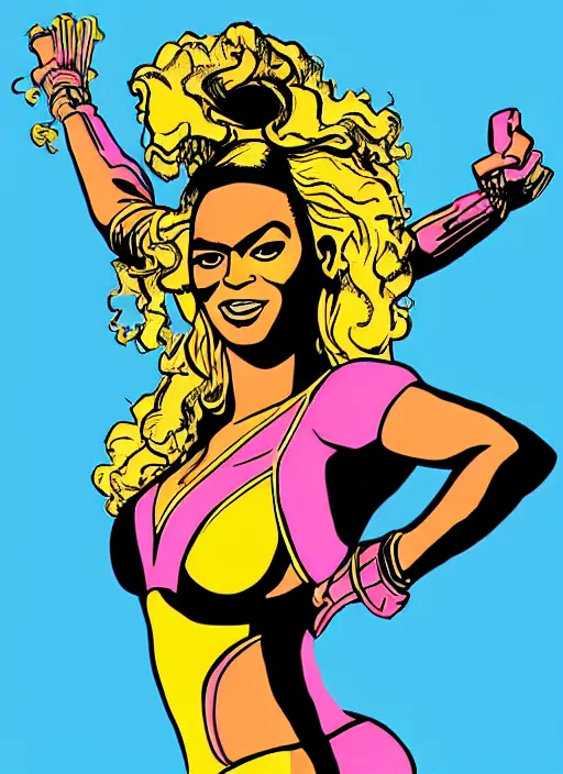 Image similar to beyonce in the style of jack Kirby,