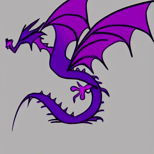 Image similar to very cute purple dragon, 2d minimalism, minimum of color