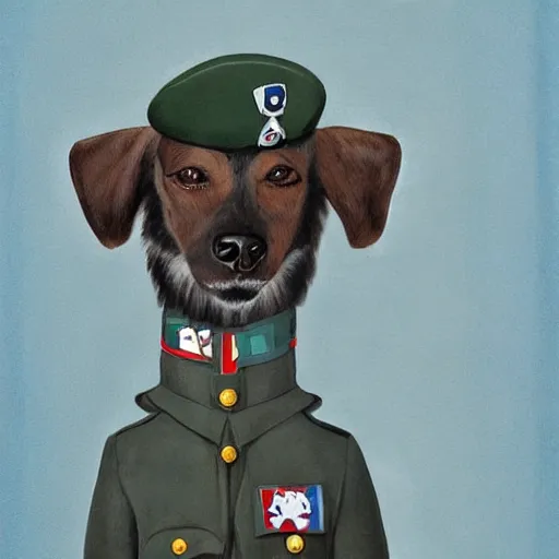 Prompt: anthropomorphized dog wearing ww2 raf uniform, artwork by John Singer + Thomas Lea + Tom Lea