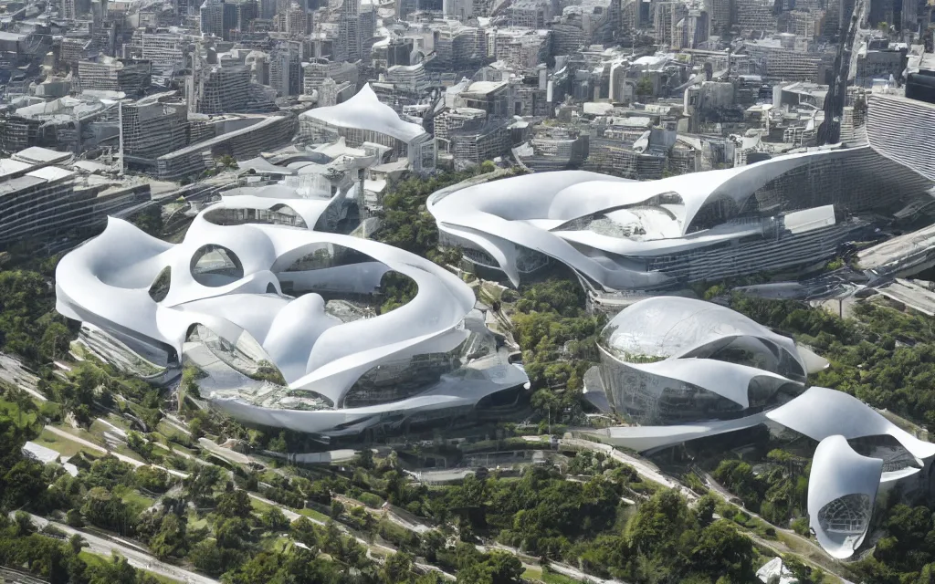 Prompt: stunning headquarters of an evil corporation, by toyo ito