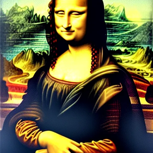 Prompt: the Mona Lisa as painted by banksy