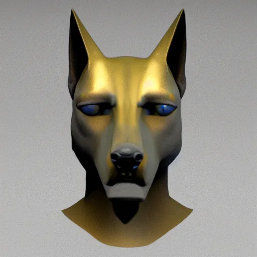 Prompt: anubis, nasus, digital model, head, detailed, beeple, art station, head