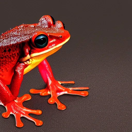 Prompt: glowing red frog