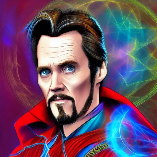 Image similar to Digital painting of Jim Carrey as Doctor Strange