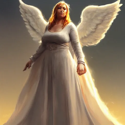 Image similar to full body potrait of Adele as an angel, highly detailed, artstation, greg rutkowski and Frank Frazetta