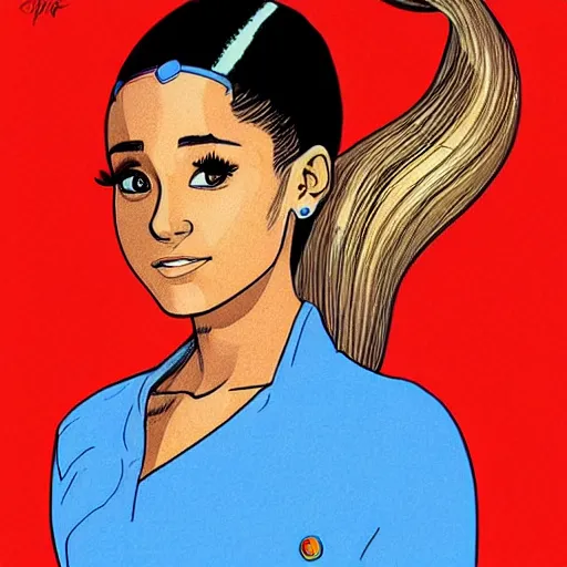 Image similar to “ ariana grande retro minimalist portrait by jean giraud, moebius starwatcher comic, sharp, smooth face, 8 k ”