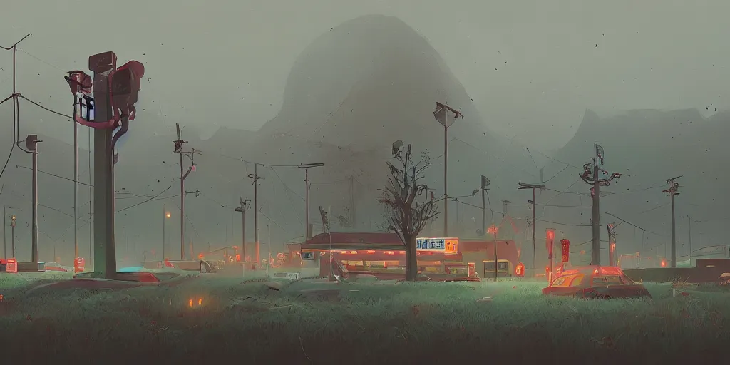 Image similar to digital painting by Simon Stalenhag