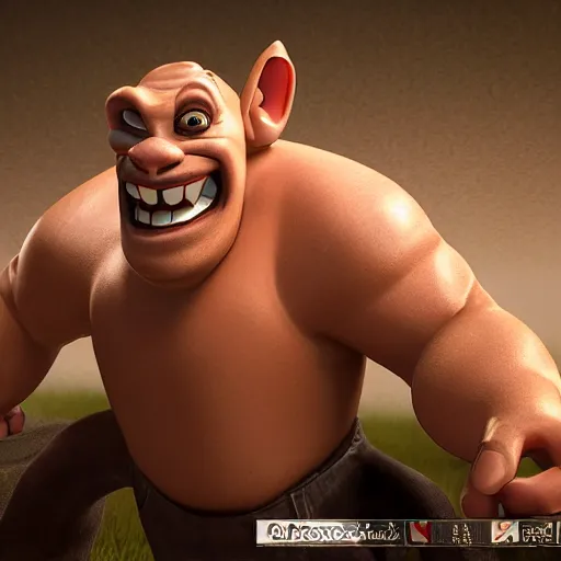 Prompt: an adult troll is shown in the photo. a lot of smiling faces, 8 k, high octane render