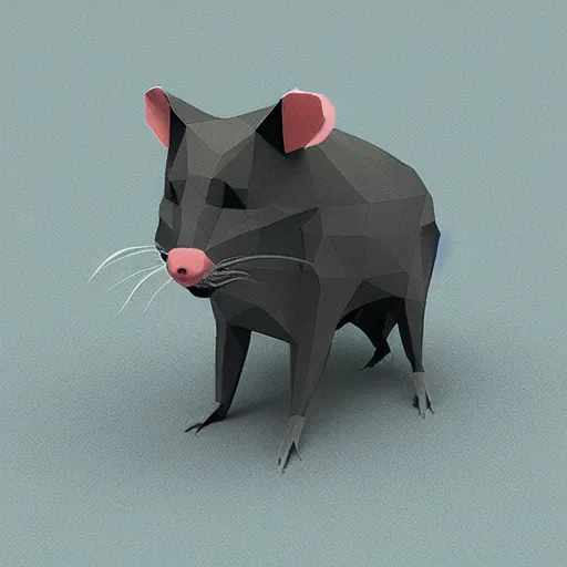 Image similar to low poly spinning rat