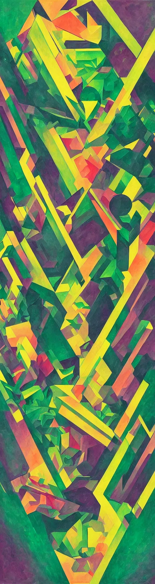 Image similar to an art deco painting of emeralds, by joseph stella, synthwave, behance contest winner, crystal cubism, digital illustration